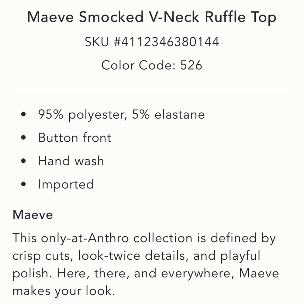 Anthropologie Maeve V Neck Ruffle Top - Picture 6 of 9